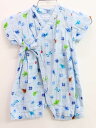 【夏SALE!】<ミキハウス/mikihouse>50-60cm 甚平オール 青×緑 昆虫柄 日本製 お祭り 花火大会 納涼祭 盆踊り 湯上り【中古】子供 キッ...