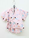 【夏SALE!】<ミキハウスダブルB/MIKIHOUSE DOUBLE.B>90cm 甚平 ピンク×ブルー B子 日本製 お祭り 花火大会 納涼祭 盆踊り【中古...
