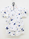 【夏SALE!】<赤ちゃんの城>80-90cm 甚平 白×紺 魚柄 日本製 お祭り 花火大会 納涼祭 盆踊り【中古】子供 キッズ kids ベビー baby 男...
