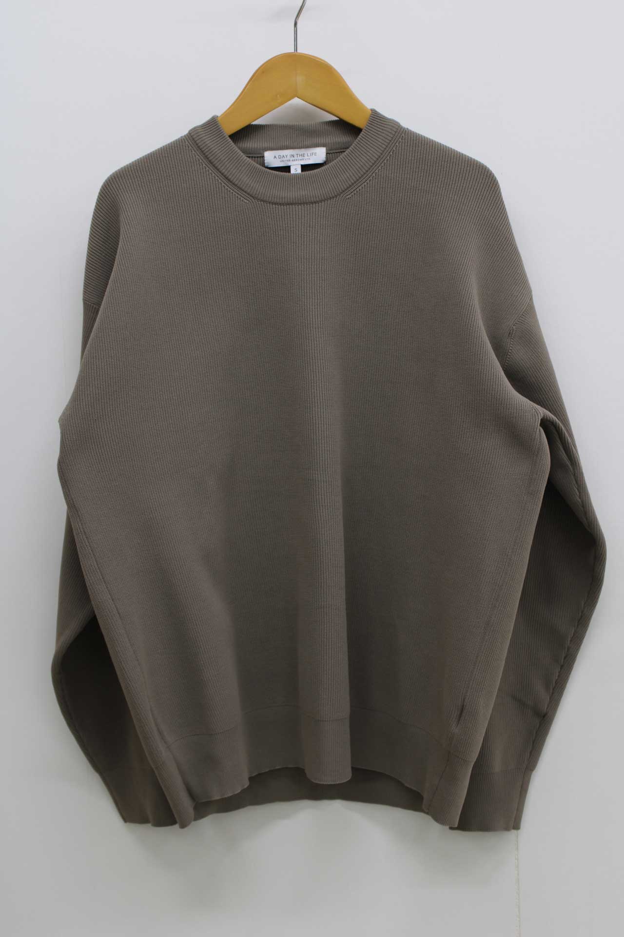 【楽天スーパーSALE】▽A DAY IN THE LIFE UNITED ARROWS/アデイインザライフユナイテッドアローズ▽プルオーバーニット/ クルーネック/長袖 グレージュ メンズ S 【中古】 秋冬 629042