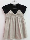 【夏SALE!】『ベベ/BeBe』90cm 半袖ワンピース ベージュ×黒【中古】子供服 キッズ kids ベビー服 baby 女の子 夏 onepi 32604...