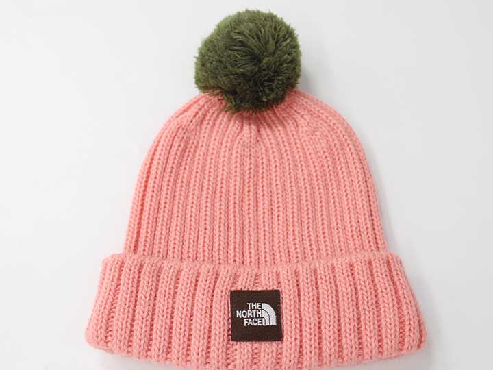 【新規値下げ!】『ザ・ノースフェイス/THE NORTH FACE』 47-49cm(BF) ニット帽子 ピンク×茶【中古】 子供 キッズ kids ベビー baby 女の子 秋冬 bagetc 809042