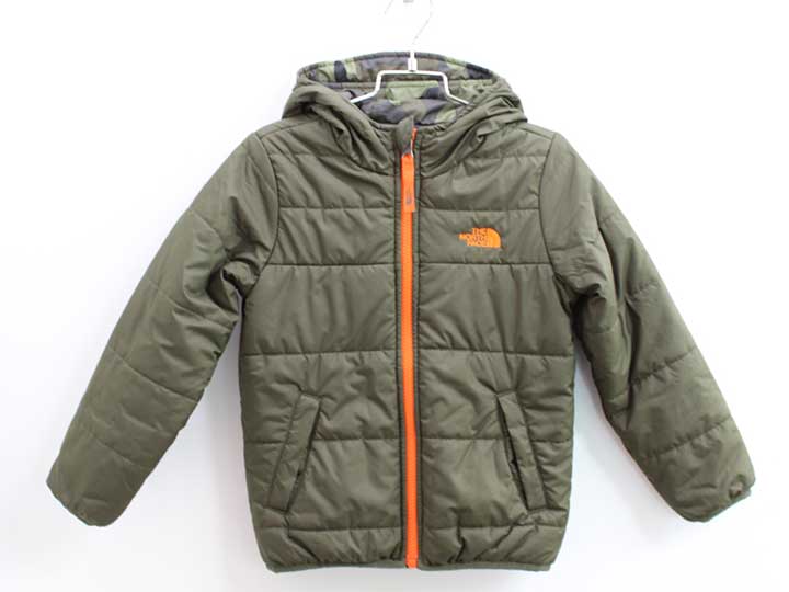 『ザ・ノースフェイス/THE NORTH FACE』110cm(5) 中綿ブルゾン/ジャンパー/ブルゾン/アウター カーキグリーン×オレンジ リバーシブル アウトドア 【中古】 子供服 キッズ kids 男の子 秋冬 otr 600142