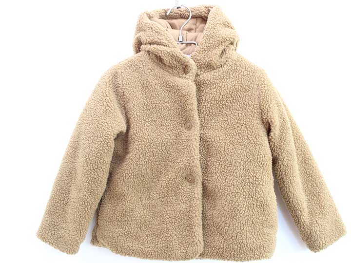 『プチバトー/PETIT BATEAU』110cm(5a) ボアフリースブルゾン/ジャンパー/ブルゾン/アウター 茶系 【中..