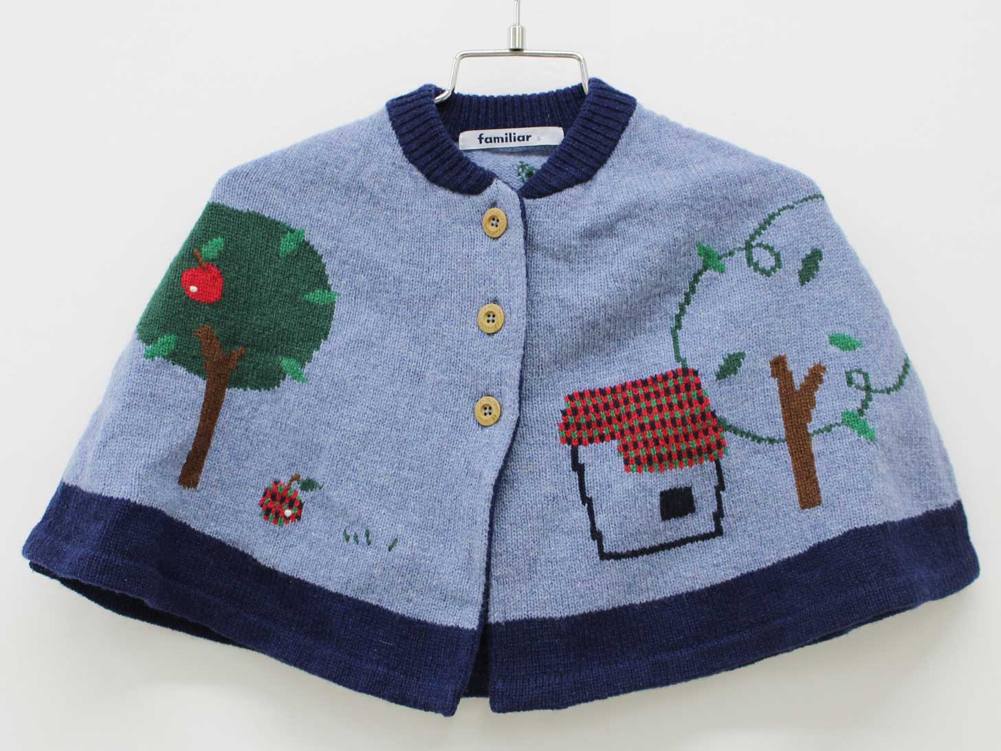 【楽天スーパーSALE!】〔ファミリア/familiar〕サイズL ケープ/マントコート/ポンチョ 青系【中古】子供服 キッズ kids 女の子 秋冬 tops...