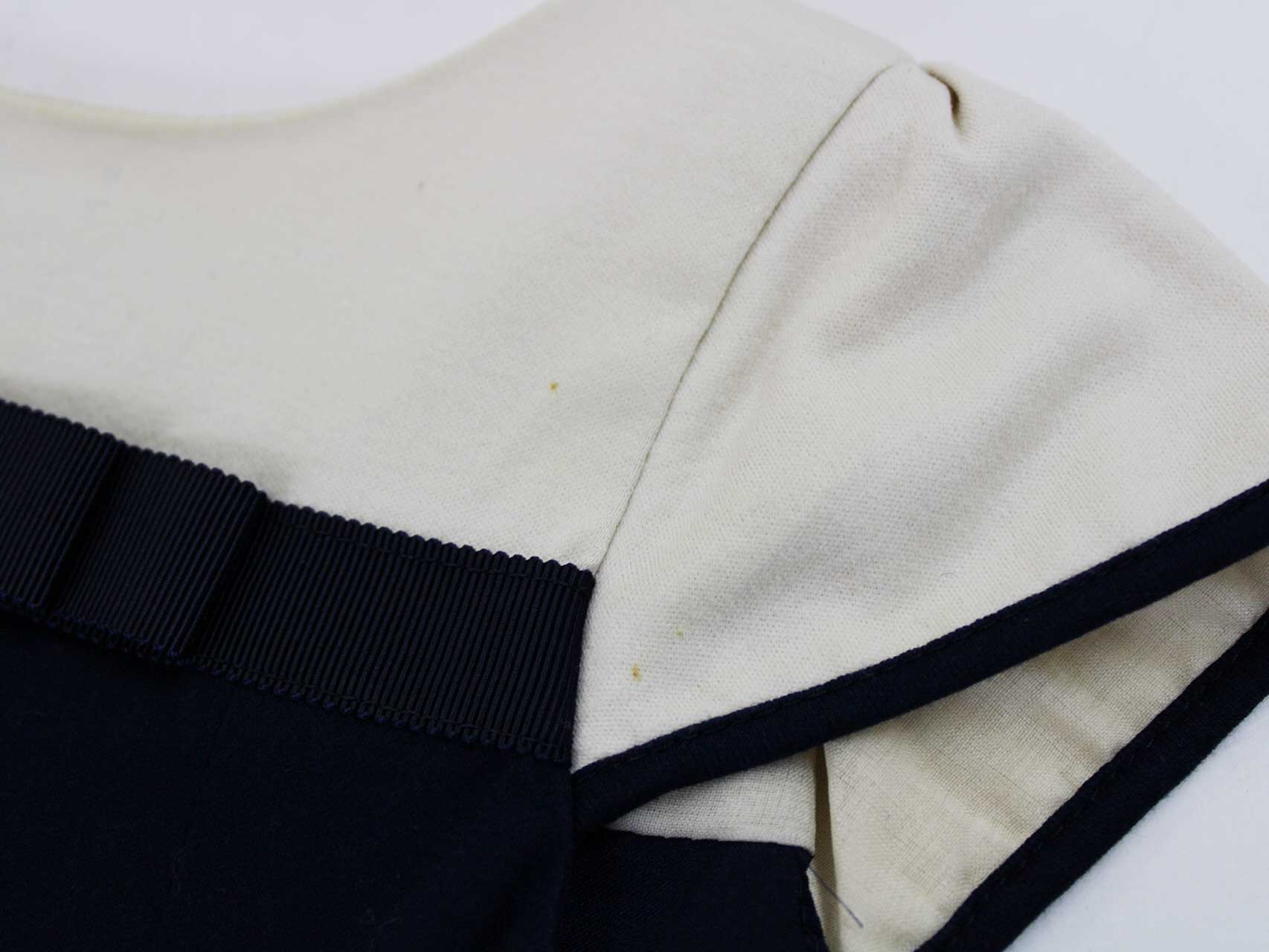 〔トッカ/TOCCA BAMBINI〕80cm 半袖ワンピース アイボリー×紺 フォーマル 卒園式 入園式 謝恩会 結婚式 冠婚葬祭 発表会【中古】子供服 キッズ kids ベビー服 baby 女の子 fml 821052