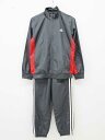 〔アディダス/adidas〕140cm ウインドブレーカー上下セット グレー×赤 スポーツ トレーニング 部活動【中古】子供服 キッズ kids ジュニア 男の子 春秋 tops bottoms 812052