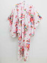 日本製 浴衣 9-10才 キッズ 女児 白系【中古】【新入荷!】≪
