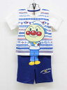 アンパンマンキッズコレクション 半袖Tシャツ×ハーフパンツセット 90cm キッズ 男児 白×青【中古】≪