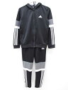 アディダス トラックスーツ 140cm キッズ 男児 女児 黒【中古】≪