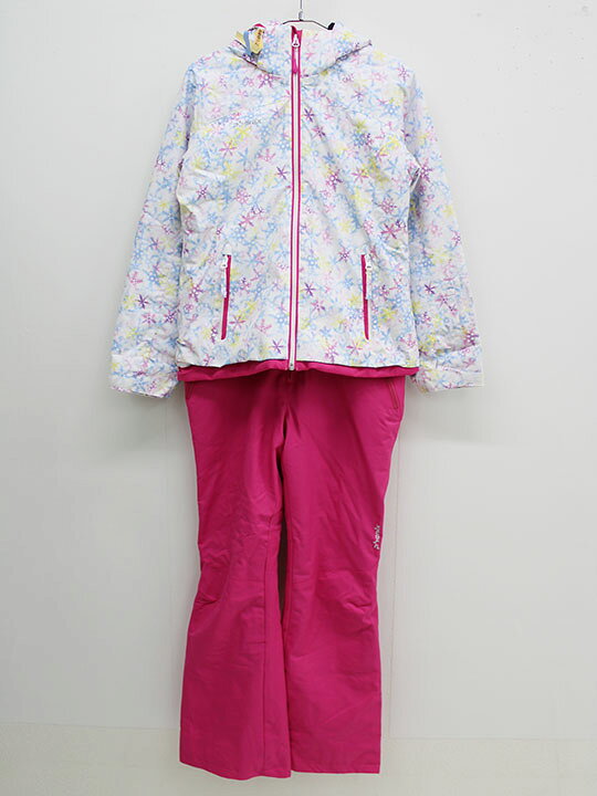 【楽天スーパーSALE!】フェニックス スキーウェア 150cm キッズ 女児 白×ピンク【中古】≪