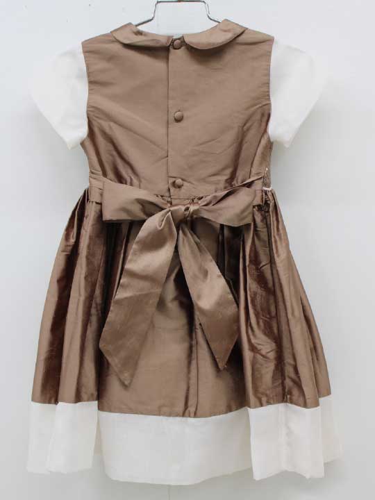 【楽天スーパーSALE!】レディバグキッズ 半袖シルクドレス 100cm キッズ 女児 茶色【中古】≪