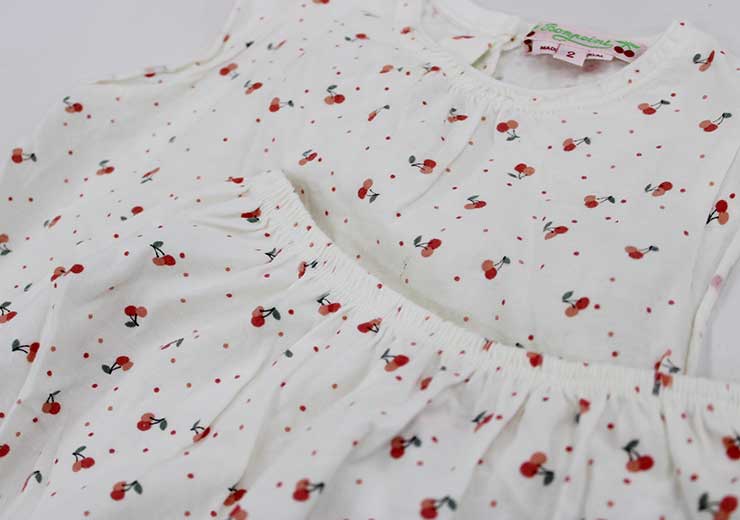 【新規SALE!】ボンポワン 半袖ワンピース＆ブルマset 90cm キッズ 女児 白【中古】...
