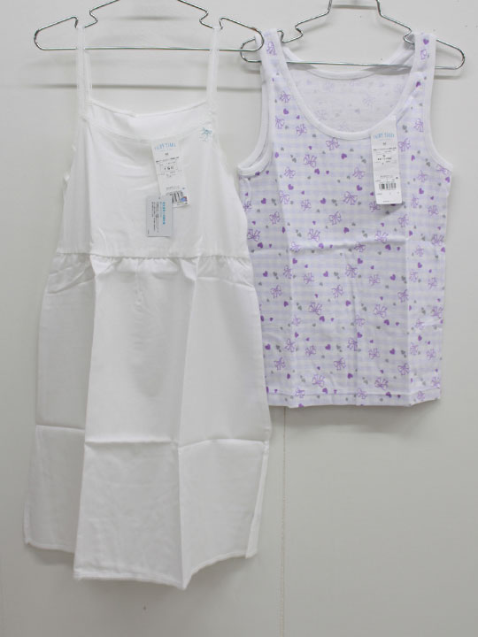ワコール インナータンクトップ＆スリップセット 150cm キッズ 女児 白【新品 未使用品】【ネット限定】≪