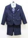 〔プティマイン/petit main〕110cm スーツ4点セット 紺 卒園式 入学式 結婚式 七五三 発表会 謝恩会 冠婚葬祭【中古】子供服 キッズ kids...