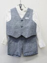 【新規値下げ!】〔アルマーニベビー/Armani baby〕95cm ベスト付フォーマル3点セット 水色×白 フォーマル 入園式 結婚式 冠婚葬祭 発表会 謝恩...