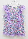 【夏SALE!】〔フェフェ/fafa〕110cm ノースリーブブラウス 白×紫【中古】子供服 キッズ kids 女の子 夏 tops 425042