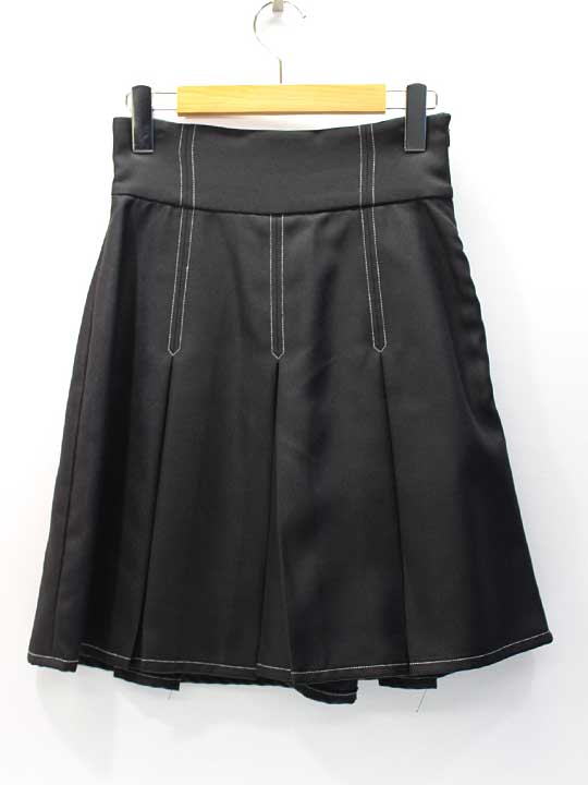 ジルバイジルスチュアート ハイウエストタックミニスカパンツ M レディース ブラック【中古】【新入荷】■