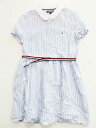 《トミーヒルフィガー/TOMMY HILFIGER》122cm 半袖ワンピース 水色×白【中古】子供服 キッズ kids 女の子 夏 126022 onepi