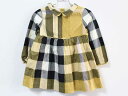 【値下げ!】《バーバリー/BURBERRY》98cm 長袖ワンピース マスタードイエロー×黒【中古】子供服 キッズ kids 女の子 春秋 131032 onepi