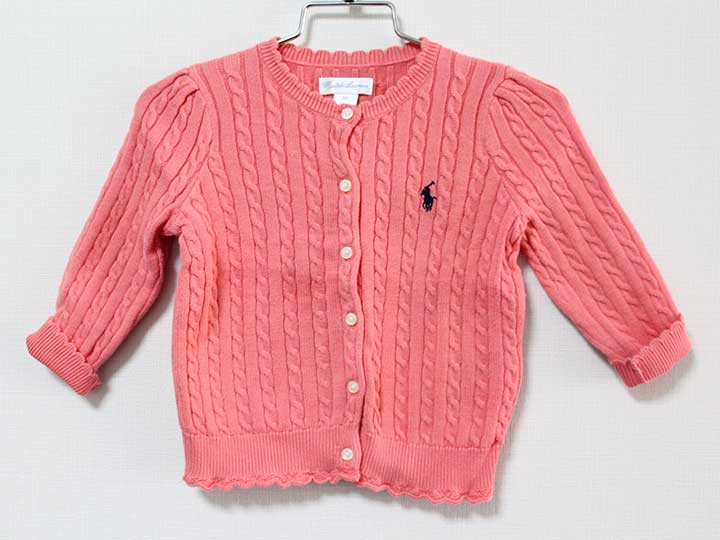 【楽天スーパーSALE!】《ラルフローレン/Ralph Lauren》85cm 長袖カーディガン サーモンピンク【中古】子供服 キッズ kids ベビー服 baby 女の子 春 702032