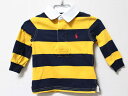 【値下げ!】《ラルフローレン/Ralph Lauren》80cm 長袖ラガーシャツ 紺×黄色【中古】子供服 キッズ kids ベビー服 baby 男の子 春秋冬 123032 tops