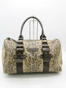 『KATE MOSS×LONGCHAMP/ケイトモス×ロンシャン』パイソンプリントダッフルバッグ/バッグ/BAG/鞄 ネージュ×ブラウン系/ベージュ×茶色 レデ...