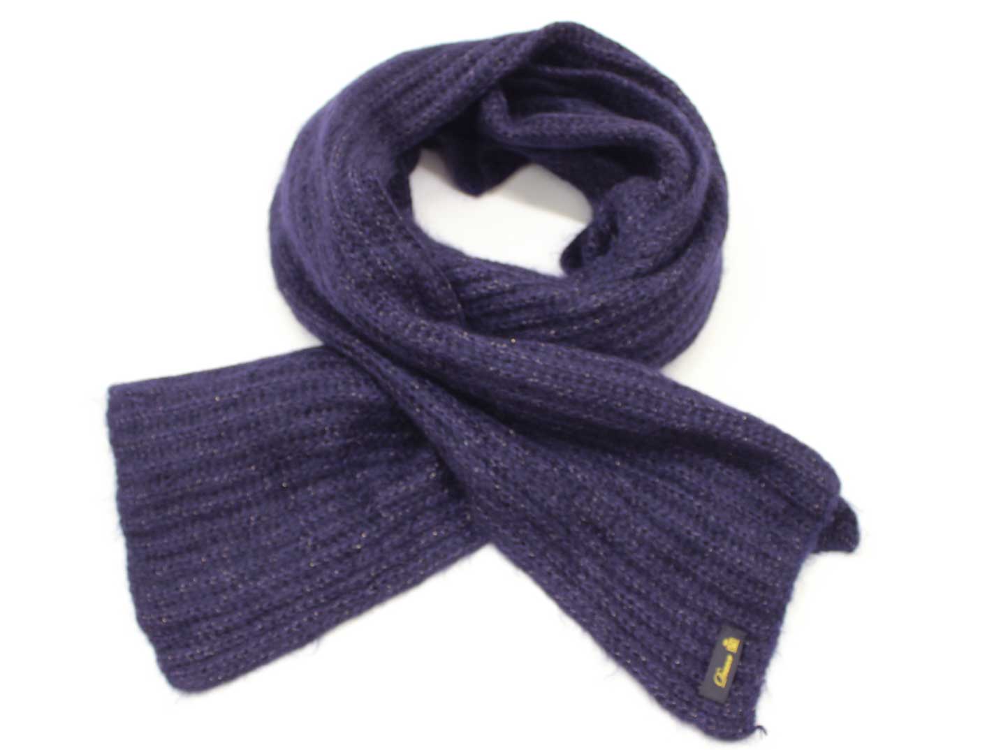 『Drawer/ドゥロワー』ニットマフラー/ストール/小物 ダークネイビー×ゴールド/濃紺×金色 レディース 【中古】 冬 hat etc 501142(4)