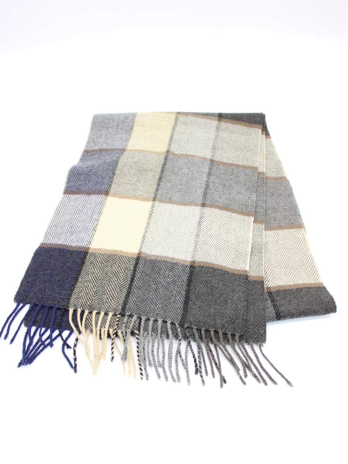 『EPOCA UOMO/エポカウォモ』ウールチェック柄マフラー/マフラー/チェック/小物 ベージュ×ネイビー×グ..