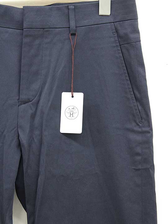 エルメス テーパードパンツ 38 メンズ ネイビー【中古】 †
