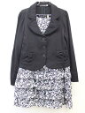 【新規値下げ!】▼ベベ/BeBe▼130cm アンサンブル3点セット 黒×グレー系 フォーマル 入学式 卒業式 結婚式 冠婚葬祭 発表会 謝恩会【中古】子供服 ...
