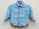 【SALE!】▼ミキハウス/MIKIHOUSE ▼80cm リバーシブルシャツ マルチ&水色×白 【中古】子供服 キッズ kids ベビー服 baby 男の子 ...