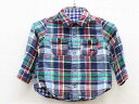 【SALE!】▼ミキハウスダブルB/MIKIHOUSE DOUBLE.B▼80cm リバーシブルシャツ マルチ&青×白 【中古】子供服 キッズ kids ベビー...