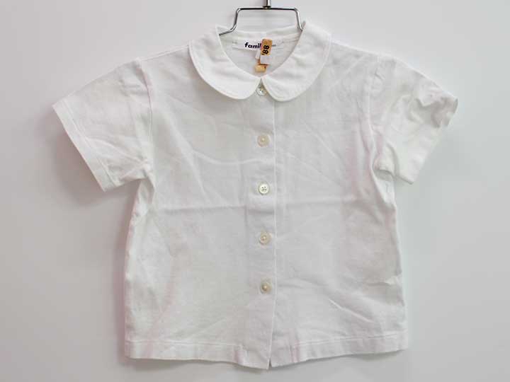 ▼ファミリア/familiar▼100cm 半袖カットソーブラウス 白 お受験 フォーマル お稽古 通塾 見学会 面接 通学 見学会 説明会 運動適正 運動テスト 【中古】 子供服 キッズ kids 女の子 fml 131042