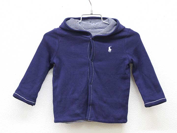 ▼ラルフローレン/Ralph Lauren▼70cm位 パーカー 紺＆紺×白 リバーシブル 【中古】 子供服 キッズ kids ベビー服 baby 男の子 春秋冬 tops 022042