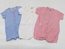 ▼プチバトー/PETIT BATEAU▼81cm(18M) ショートオール/ロンパース3点set 白×青＆ピンク×白＆白×ピンク 【中古】【ネット限定】 子供 キッズ ベビー服 baby 女の子 春夏秋冬 childcare 913042