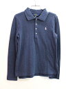 ▼ラルフローレン/Ralph Lauren▼140cm 長袖ポロシャツ 紺×ピンク【中古】 子供服 キッズ ジュニア 女の子 春秋冬 tops 723042