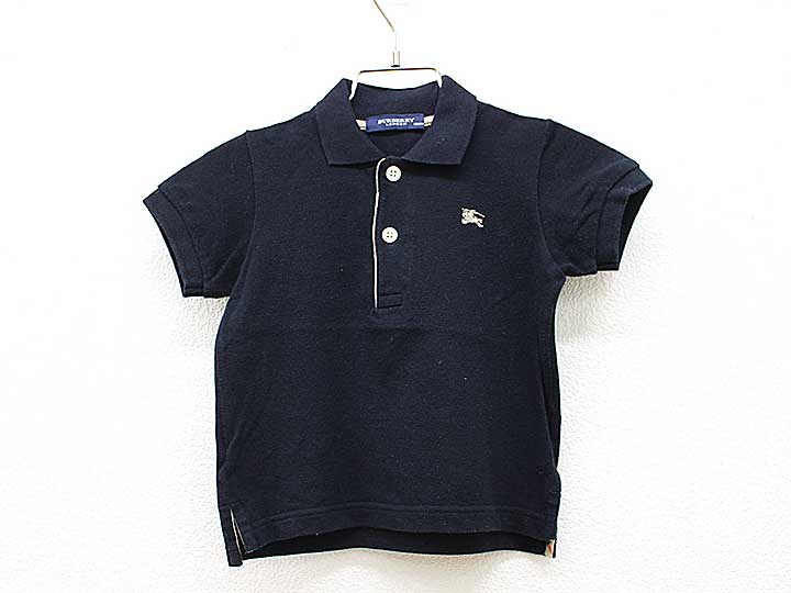 ▼バーバリー/BURBERRY▼90cm 半袖ポロシャツ/半袖カットソー 黒×ベージュ 【中古】 子供 キッズ kids ベビー服 baby 男の子 tops 夏 014042