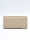 ★BOTTEGA VENETA/ボッテガヴェネタ★イントレチャートL字ファスナー/長財布/シンプル/ウォレット/小物 ベージュ レディース メンズ ユニセックス【中古】春夏秋冬 hat etc 522132