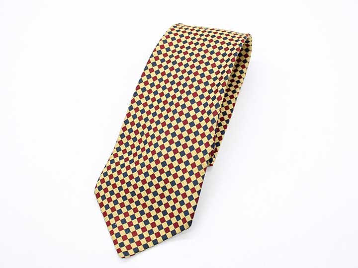 ★SHIPS/シップス★ ネクタイ/ダイヤ柄/ビジネス/仕事/小物 イエロー×マルチカラー メンズ【中古】春夏秋冬 biz 121042