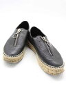 【SALE】★Alexander Wang/アレキサンダーワン★センタージップレザーエスパドリーユ/おしゃれ/カジュアル/サンダル/シューズ/靴 ブラック/黒 レディース 37【中古】夏 105042