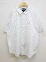【夏SALE】新品未使用★NAUTICA/ノーティカ★フラッグ柄半袖シャツ/シンプル/カジュアル/おしゃれ/シャツ/半袖 ホワイト/白 メンズ 3XL【中古】夏 025042
