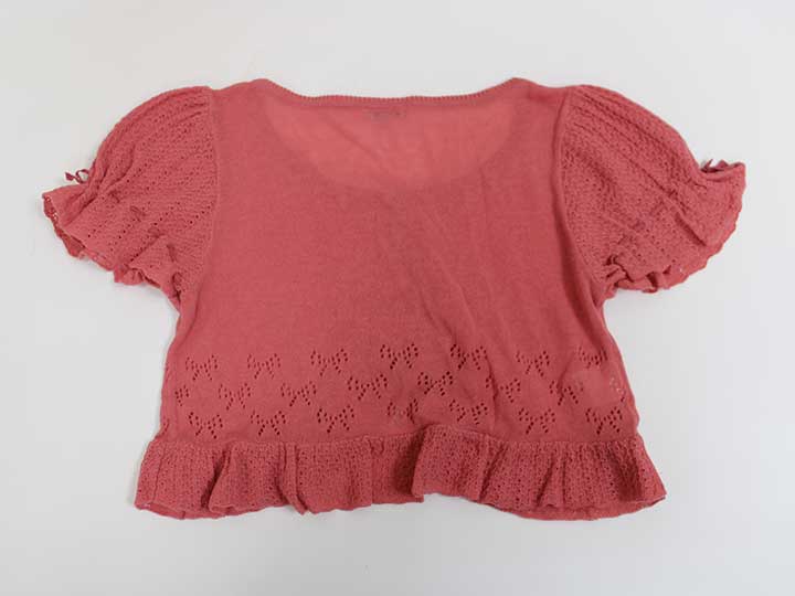 ▲トッカ/TOCCA BAMBINI▲130cm 半袖ボレロ ピンク系【中古】子供服 キッズ kids 女の子 春夏 703002