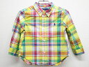 【SALE!】△ラルフローレン/Ralph Lauren△90cm 長袖シャツ 黄系 チェック【中古】子供服 キッズ kids ベビー服 baby 男の子 春秋...