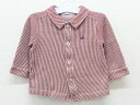 【楽天スーパーSALE!】△ファミリア/familiar△80cm 長袖カットソーシャツ 赤系 ストライプ【中古】子供服 キッズ kids ベビー服 baby 男の子 秋冬 409032