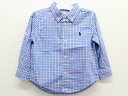 【SALE!】△ラルフローレン/Ralph Lauren△90cm 長袖シャツ スカイブルー系 チェック 袖2way/ロールアップ可【中古】子供服 キッズ ki...