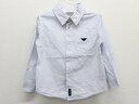 【値下げ!】△アルマーニベビー/Armani baby△92cm(24M) 長袖シャツ 白×水色 ストライプ【中古】子供服 キッズ kids ベビー baby 男の子 春秋冬 409032 tops