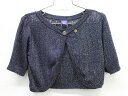 △アナスイミニ/ANNA SUI mini△120cm(M) 五分袖ボレロ 濃紺 シルバーラメ入り【中古】子供服 キッズ kids 女の子 春夏秋 409032 tops