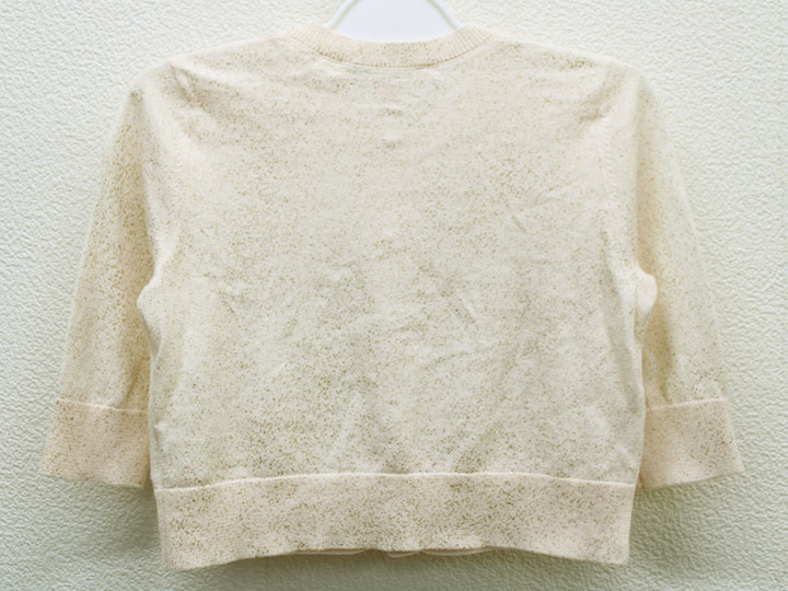 △ボンポワン/BONPOINT△95cm(3) 七分袖カーディガン 薄ピンク ゴールドラメ入り【中古】子供服 キッズ kids 女の子 春秋 409032 tops 2