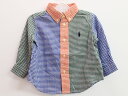 △ラルフローレン/Ralph Lauren△75cm 長袖シャツ 青×緑系 チェック【中古】子供服 キッズ kids ベビー服 baby 男の子 春秋 429032